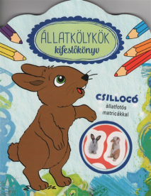 Állatkölykök kifestőkönyv - Csillogó állatfotós matricákkal (nyuszi)